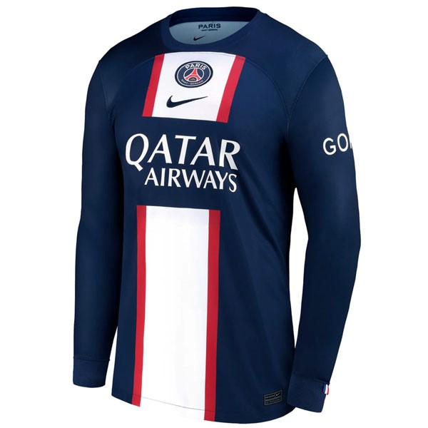 Tailandia Camiseta Paris Saint Germain 1ª ML 2022 2023 Azul